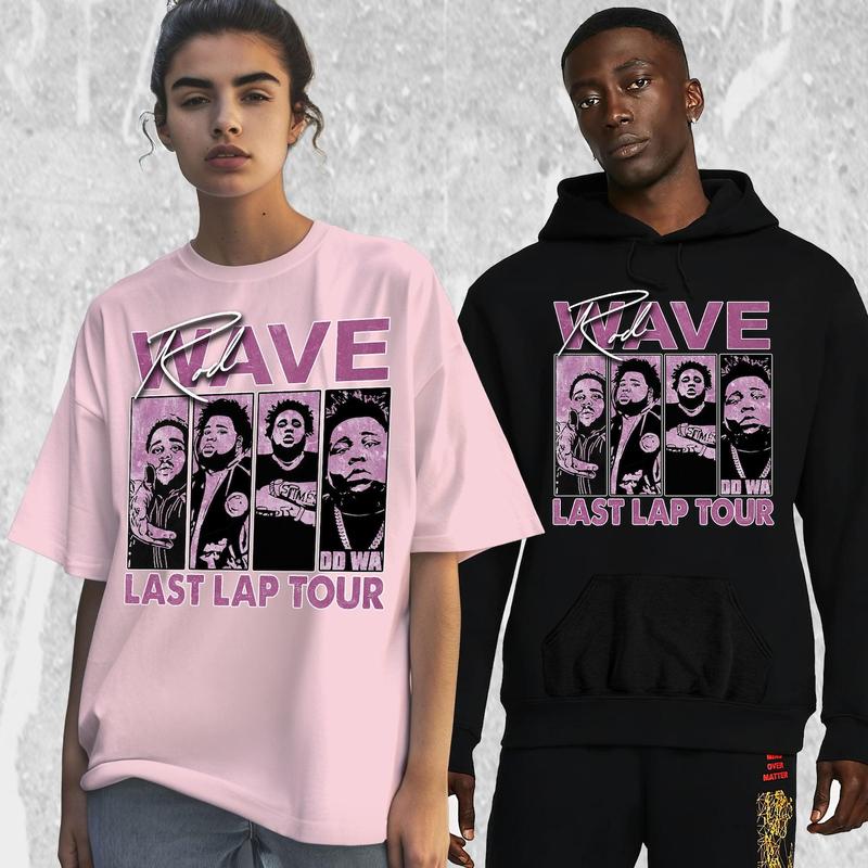 Rod Wave Last Lap Tour Unisex Color Shirt To Match AJ 4 Orchid Neutral Grey Black White, Shirt In Light Pink To Match Sneaker