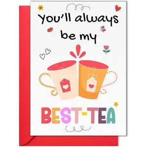 Best Friend Birthday Card, Funny Pun Card for Bestie, BFF, Soulmate –  Greeting Card with Red Envelope – Cute Friendship, Thank You, Thinking of You Gift for Women, Girls | Gift Card with Envelope