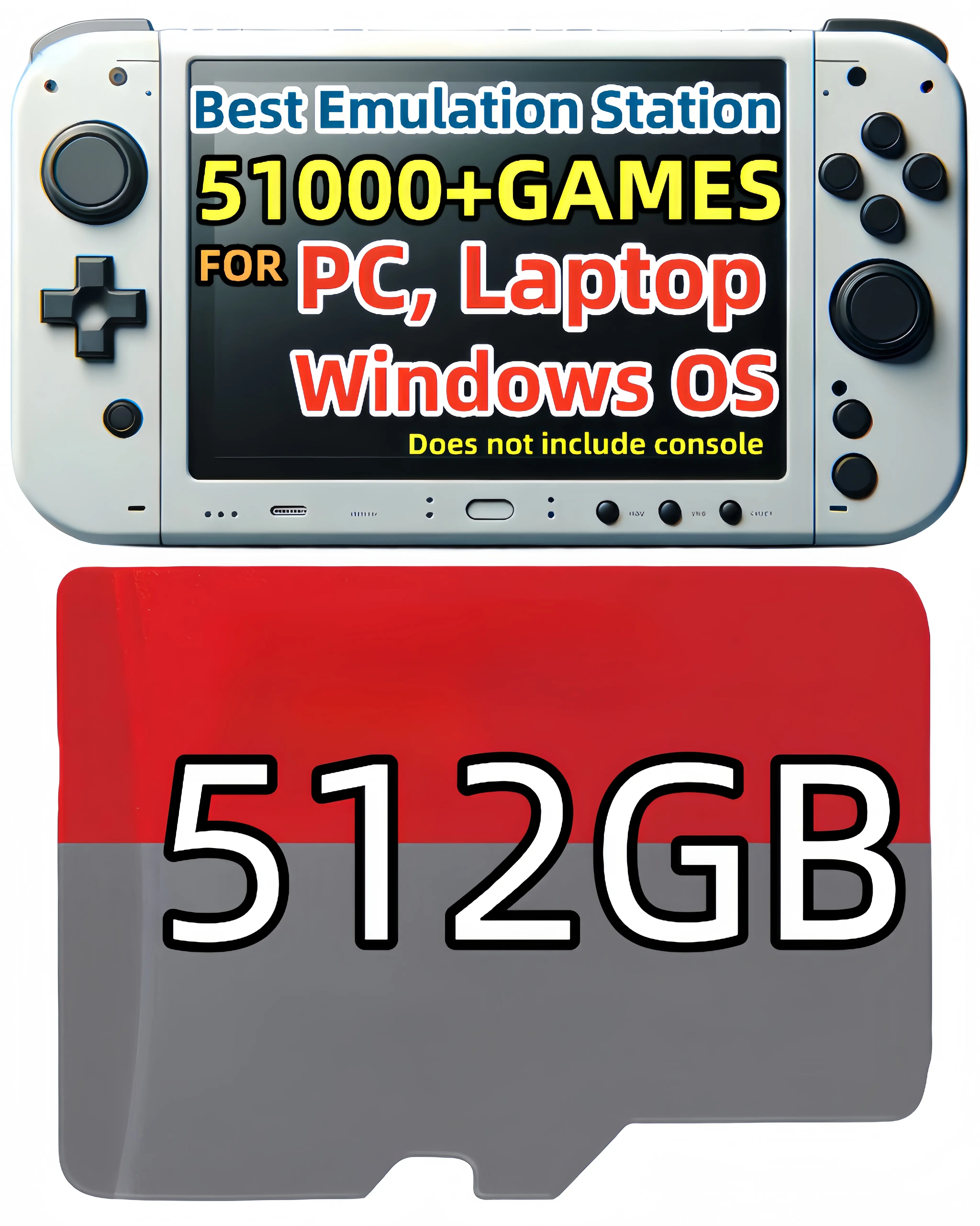 POWERNEWS 512GB Micro SD Card RetroBat Game Card System for Handheld ...