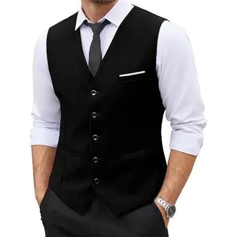 COOFANDY Men's Vests Casual Dress Suit Vest Slim Fit Business Formal Waistcoat Vest