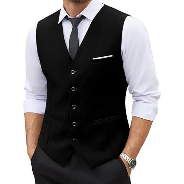 COOFANDY Men's Vests Casual Dress Suit Vest Slim Fit Business Formal Waistcoat Vest