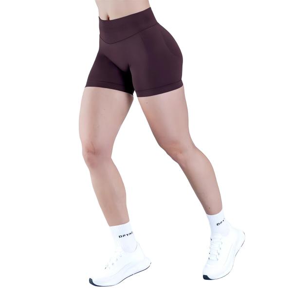 <WITH LOGO> DFYNE Women's athletic shorts - Seamless shaping design with a lift-up feature, suitable for yoga, fitness, cycling, hiking, running, sports, outdoor leisure, and other occasions