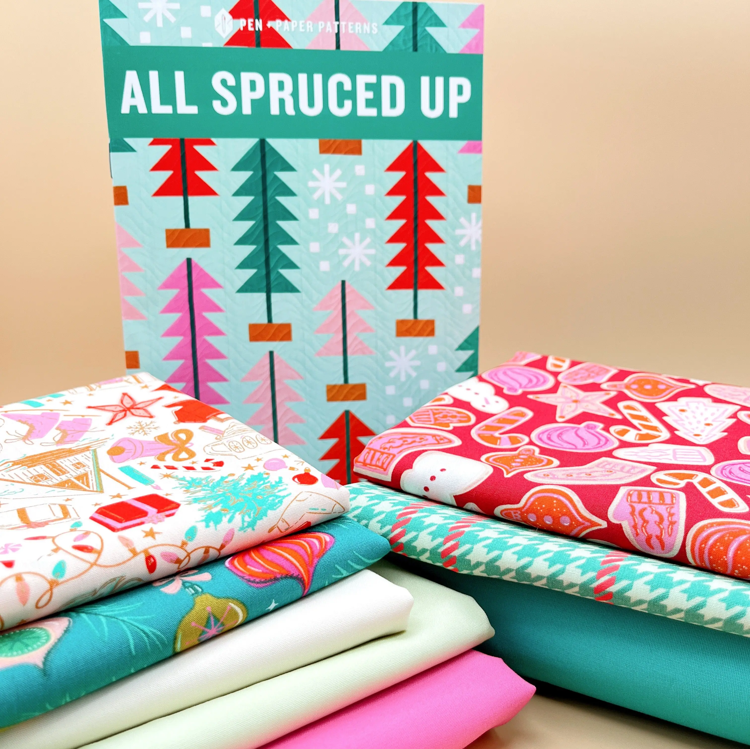 All Spruced Up Quilt Kit with Christmas in Color by Art Gallery Fabrics