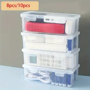 [Transparent Storage Box] 8pcs Transparent Storage Box, Large-Capacity Storage Box, Office Supplies Storage Box, Packaging Pencil Storage, Is An Ideal Choice for Valentine's Day Gifts., Desk & Drawer Organizer for Home Storage