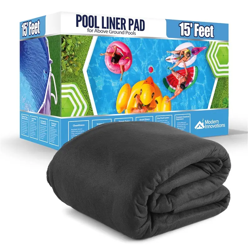 Above Ground Pool Liner Pad, 15' Foot Round, Pre-Cut Heavy Duty Outdoor ...