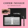 COFIER Lightweight Individual Cluster Lash Kit - No Glue Self-Adhesive C Curl Mixed Styles, Beginner-Friendly DIY Natural Look, Soft Durable Advanced Fibers, Eyelash Tools & Tweezers for Beauty Enthusiasts