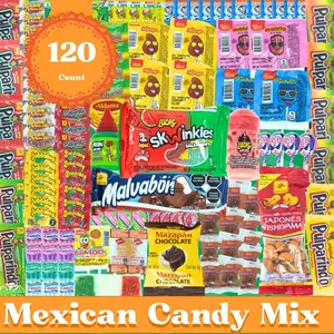 120 Pcs Mexican Candy Variety Pack, Authentic Dulces Mexicanos, Perfect for Piñatas, Includes Vero, Lucas, Pulparindo. Spicy, Sweet and Sour Assortment Mix Candy, Fiesta, Birthdays Snack Bonbon Mango Chocolate