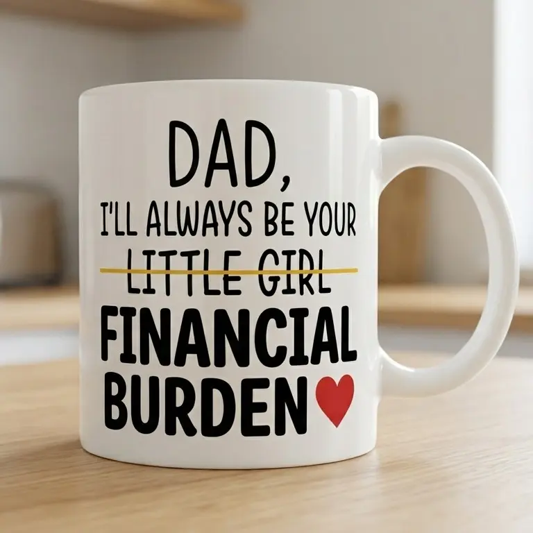 Funny Dad Financial Burden Mug, Dad I'll Always Be Your Financial Burden Coffee Mug, Funny Fathers Day Gift, 11oz 15oz Ceramic Cup