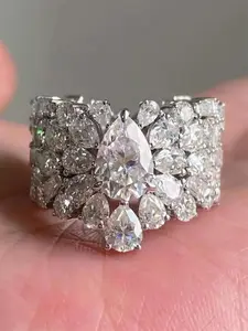 Fashion Artificial Sparkling Zircon Inlay Decorated Ring, Fashion Jewelry for Party, Daily Clothing Decor, Trendy All-match & Exquisite Jewelry for Birthday Gift, Elegant Fashion Rings