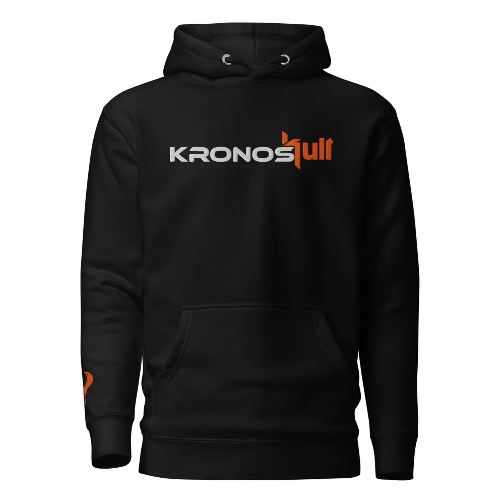Kronos Kult Embroidered Menswear Pullover Hoodie - Unisex Classic Cotton Long Sleeve, Soft Flat Polyester Fabric, Easy-Matching, Pocketed Casual Streetwear Men's Tops, Sweatshirts
