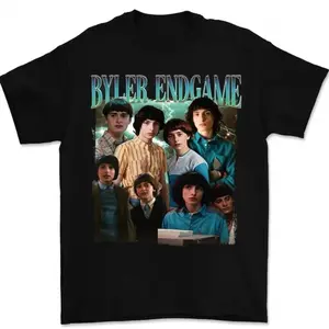 Byler Endgame vintage replica T-shirt, inspired by<stranger things="">Mike &amp; Will patterned T-shirt, crew neck T-shirt, unisex</stranger>