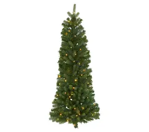 4' Flat Back Christmas Tree with 50 Lights by Nearly Natural
