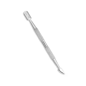 Stainless Steel Cuticle Pusher with Double-Ended Nail Cleaner - Manicure and Pedicure Nail Care Supplies