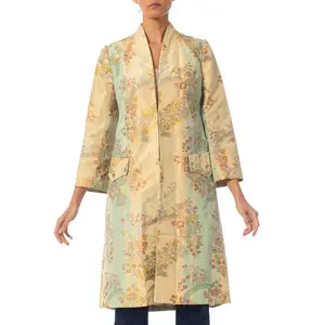2000S ALEXANDER MCQUEEN Silk Brocade Frock Coat Jacket From The Shipwreck Collection Irere