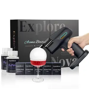 Pro-Grade Drink Smoker Gun - Aromatic Smoke Bubbles with Multiple Flavor Options, Cocktail & WhiskeyFlavor Enhancement Kit, Essential Bartender Tool & Party Must-Have