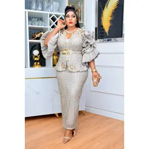 Elegant Gold Ruffle Sleeve Top & Skirt 2-Piece Set Outfit for Mother of The Bride Wedding Guest Dinner Cocktail Party Birthday Graduation Suit Anniversary Engagement Ceremony Turkish Womenswear