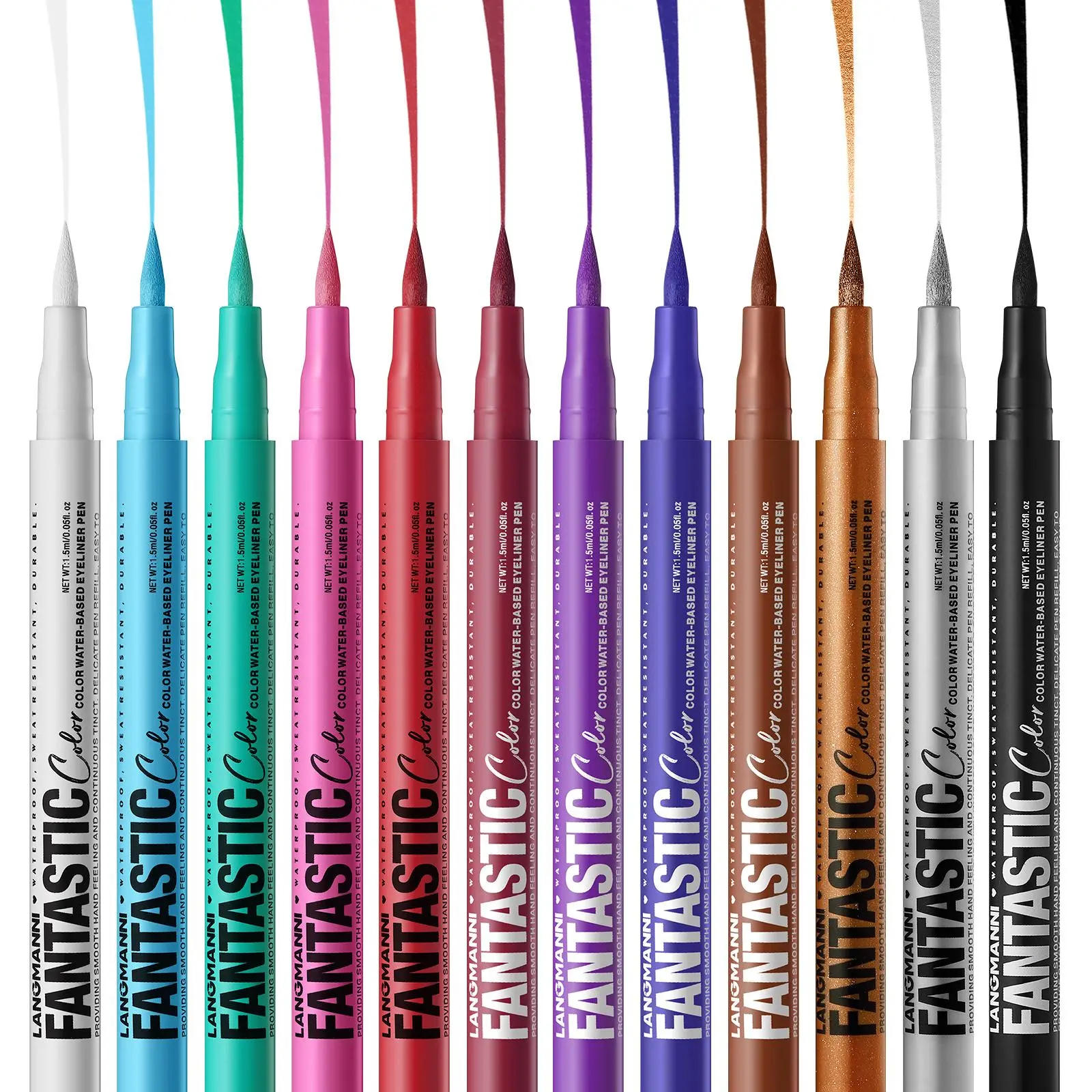 Waterproof Matte Liquid Eyeliner Cosmetic (12pcs/set), Long Lasting Easy To Apply for Eye Makeup, Enhance Eye Makeup, Professional Daily Makeup Accessories for Women & Girls