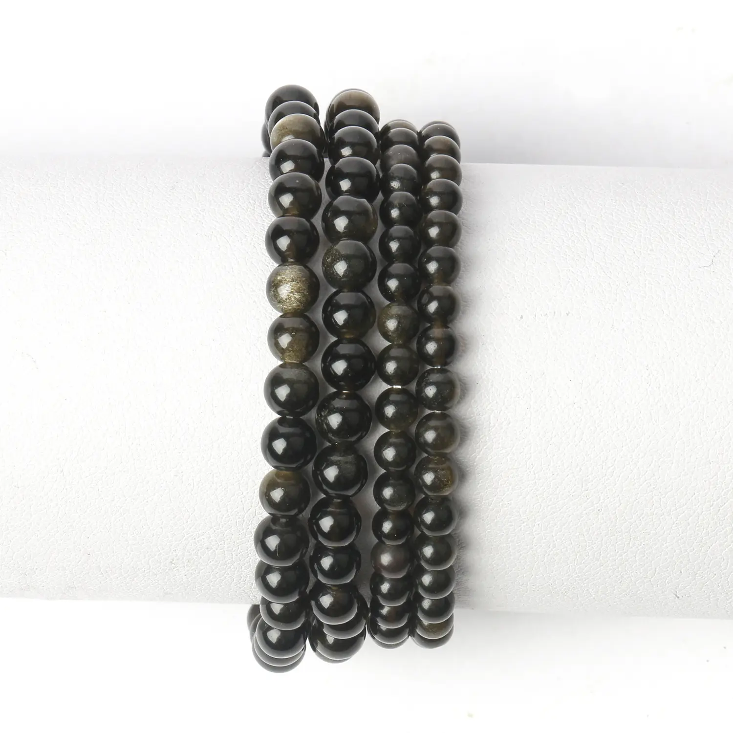 Natural gold obsidian bracelet