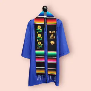 Class of 2026 Sunflower Mexican Sarape Graduation Stole