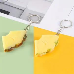 1pc Simulated Pineapple Slice Keychain Pendant, Creative Keychain Decoration For Car Keys, Backpacks, Wallets