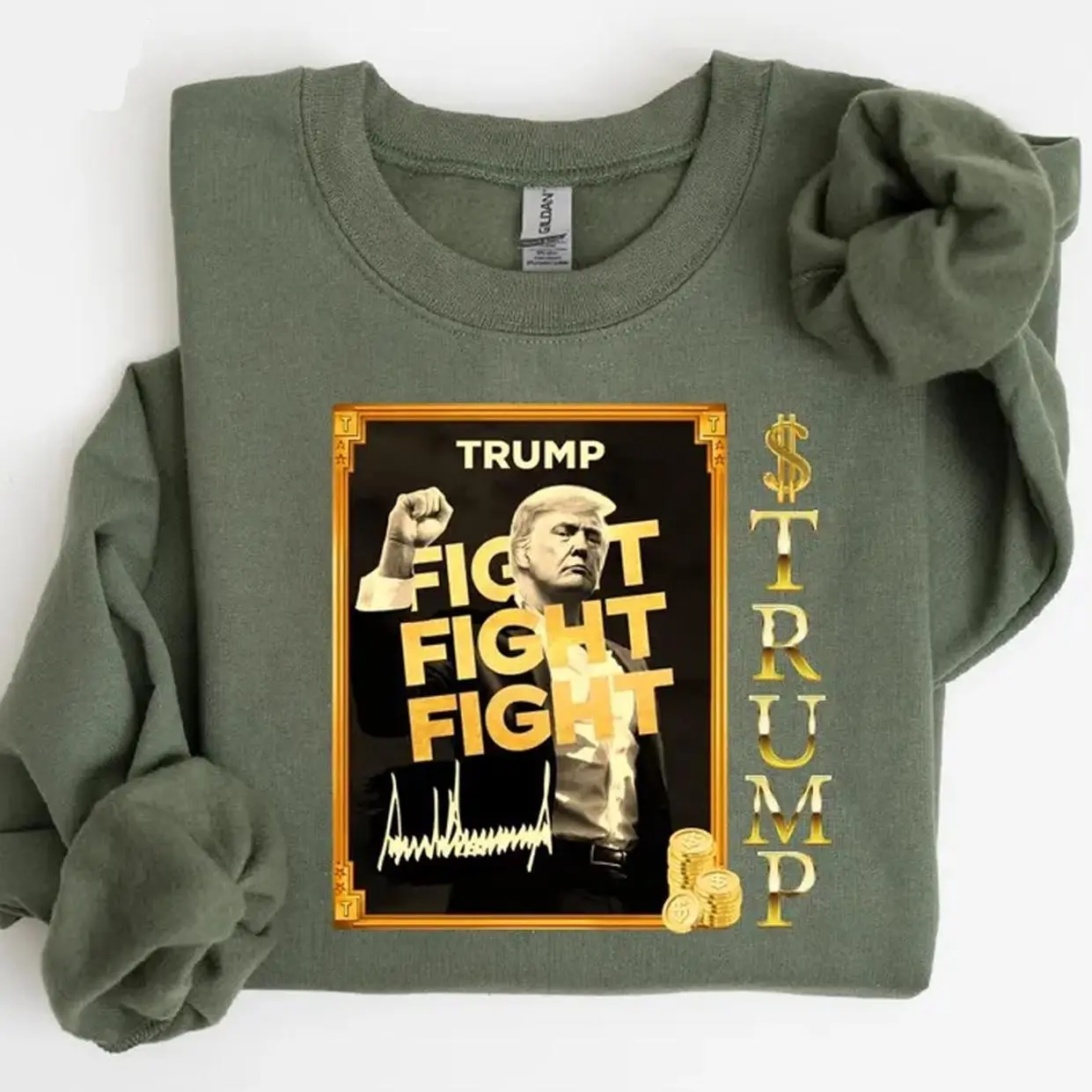 Trump Coin unisex Sweashirt, Trump Meme Crypto Coin Shirt, T-Shirt Gift for Crypto, Funny Trump 2025 gildan shirt, Perfect Fit