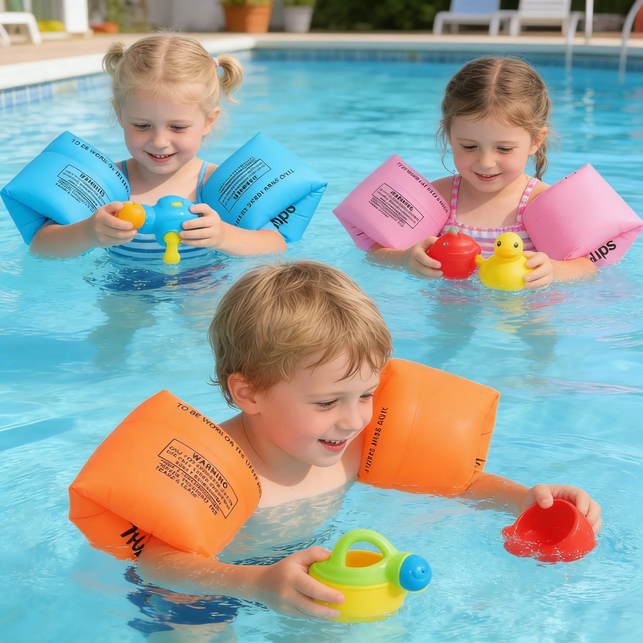 6 Pack Inflatable Arm Floaties - BPA-Free, Easy-to-Use Beginner Swimmer Aids for Kids 6-12 Years & Adults 30-150 LBS, Pool Floaters for Pool Parties