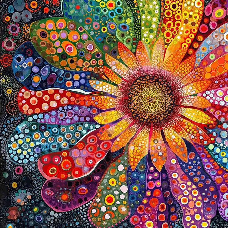 Flower Pattern DIY Diamond Arts Colorful Painting Kit without Frame, DIY 5D Diamond Arts Colorful Painting Kit, Wall Art Decor for Home Bedroom, Handmade Gifts, Diamond Painting Kits, Handicraft