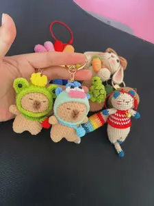 Loppy Puff - Handmade Crochet Capybara Keychain Plush Toy Ornament Gift