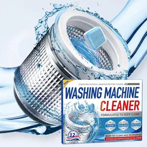 12pcs, Washing Machine Cleaner Descaler, 🧺 Deep Cleaning Tablets For HE Front Loader Top Load Washer, Septic Safe Eco-Friendly Deodorizer, Clean Inside Drum And Laundry Tub Seal, Cleaner Treatment Agent