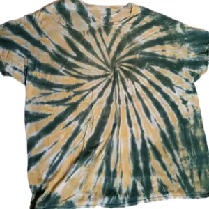 3XL. Green Painted Spiral 0136 Tiedye T-shirt Mens Size 3XL