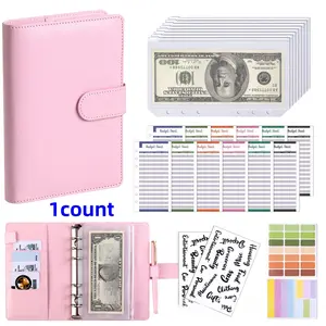 Budget Card Book Set with Zipper Pouches, 8 Ring Binders, 12 Budget Cards, 2 Stickers, Ideal for Home, School, Office, Dormitory