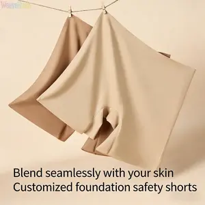 Women's 2-in-1 High Waist Seamless Safety Shorts, Ice Silk Anti-Chafing & Anti-Exposure Underwear, Tummy Control Slimming Boxer Briefs, No Rolling Edge Design, Smooth Breathable Lightweight Panties for Daily Wear Under Dresses Skirts