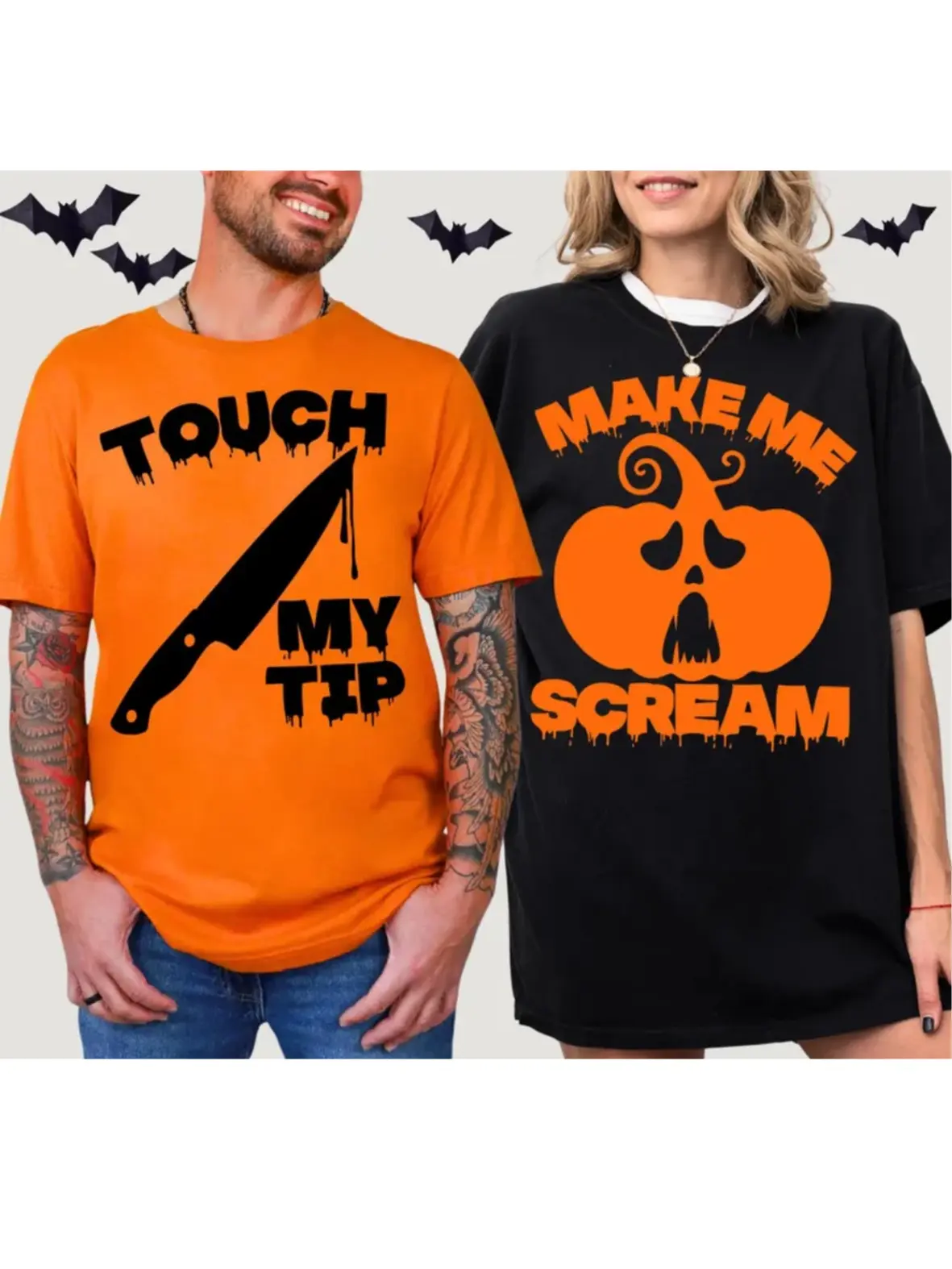 Raunchy Halloween Matching Couples Shirt Comfort Colors Inappropriate Adult Humor Spooky Season His and Hers Funny Halloween Couple Shirts