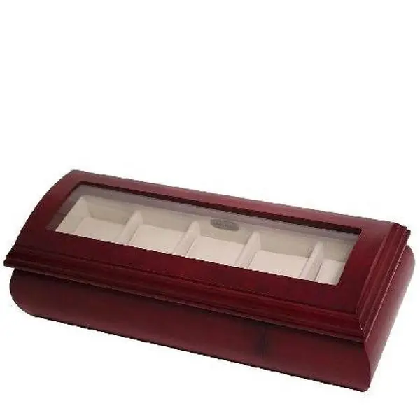 Mele & Co. Emery Glass Top Wooden Watch Box inherry Finish
