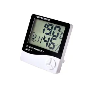 Indoor Electronic Thermometer Alarm Clock Simple Wall-mounted Household Large Screen Digital Display Temperature and Humidity Meter