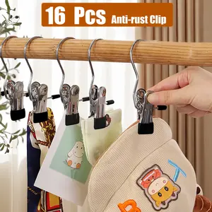 Boot Hangers for Closet 16 Pcs, Space Saving Hanging Boot Rack, Boot Clips for Hanging, Multi Function Clothes Hooks for Home, Travel, Pants, Socks, Handbags Laundry Organiser