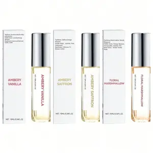 3pcs X 10ML Eau De Toilette, Amber Saffron Vanilla Floral Cotton Candy Woody Sandalwood Fragrance, Perfume Spray for Women & Men