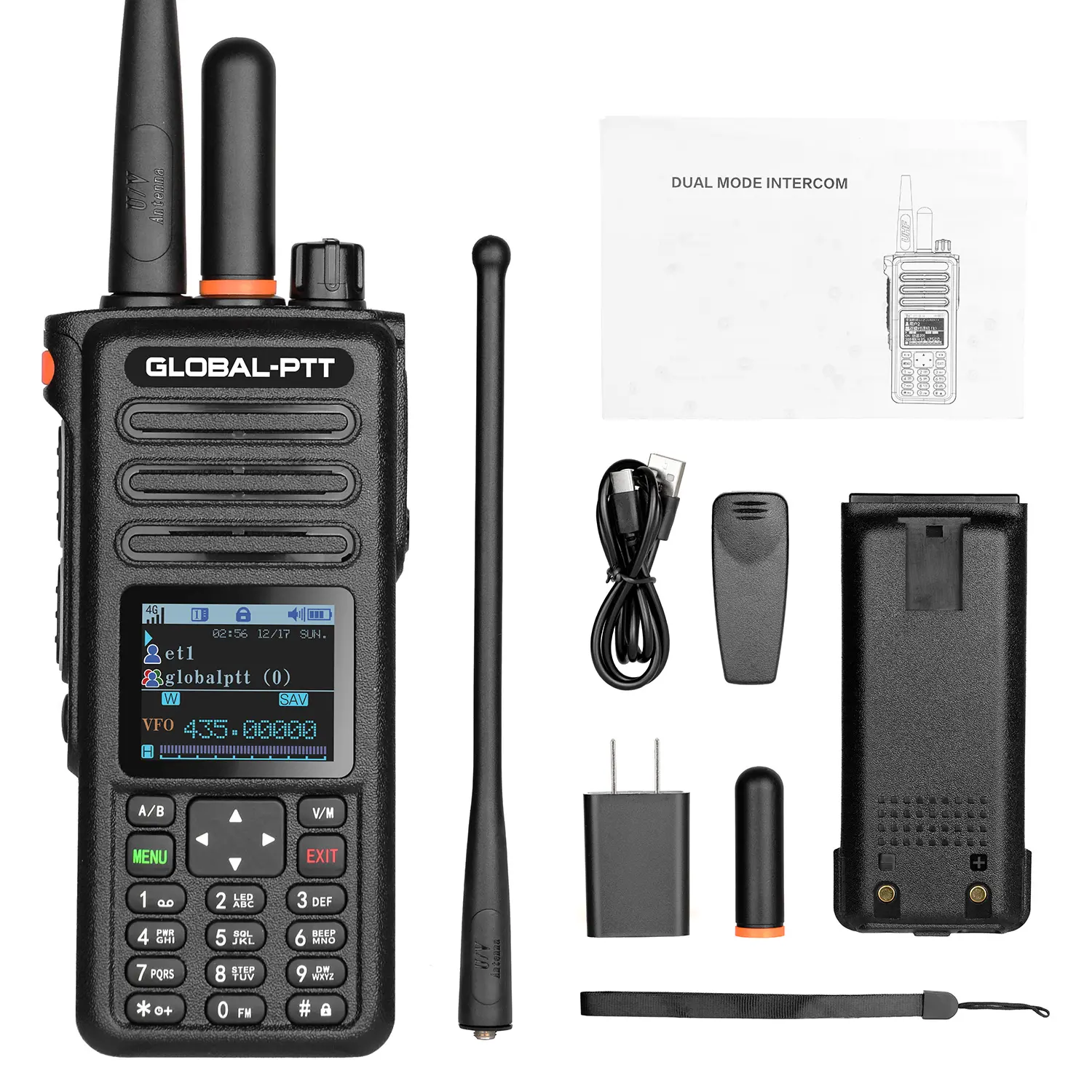 GLOBAL-PTT G8Plus Dual-mode walkie-talkie (1 unit) POC/UHF 10W 200 Channels walkie-talkie