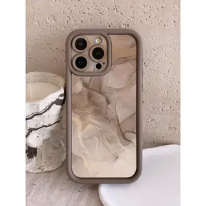 1PC Marble Pattern Phone Case Hole Design For Camera Shock Absorption. Coffee Brown Color. Compatible With IPhone 11 Pro Max/12 Pro Max/13 Pro Max/14 Pro Max/15 Pro Max/16 Plus/16 Pro Max/16E, Galaxy A55/A15/S24 Ultra/S25 Ultra,.