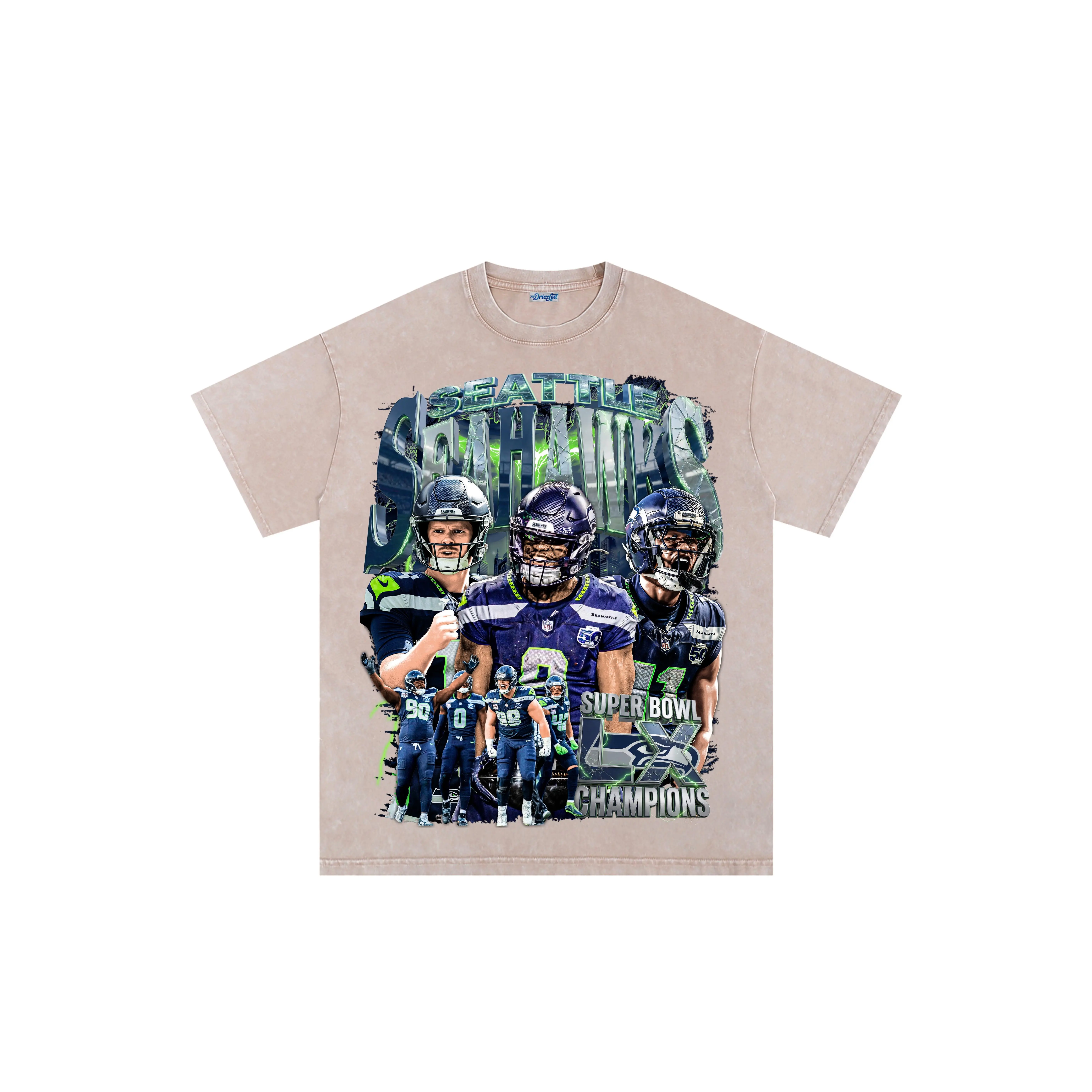 THE DRIZZLED | SEATTLE SEAHAWK 2026 SUPERBOWL CHAMPIONS TEE