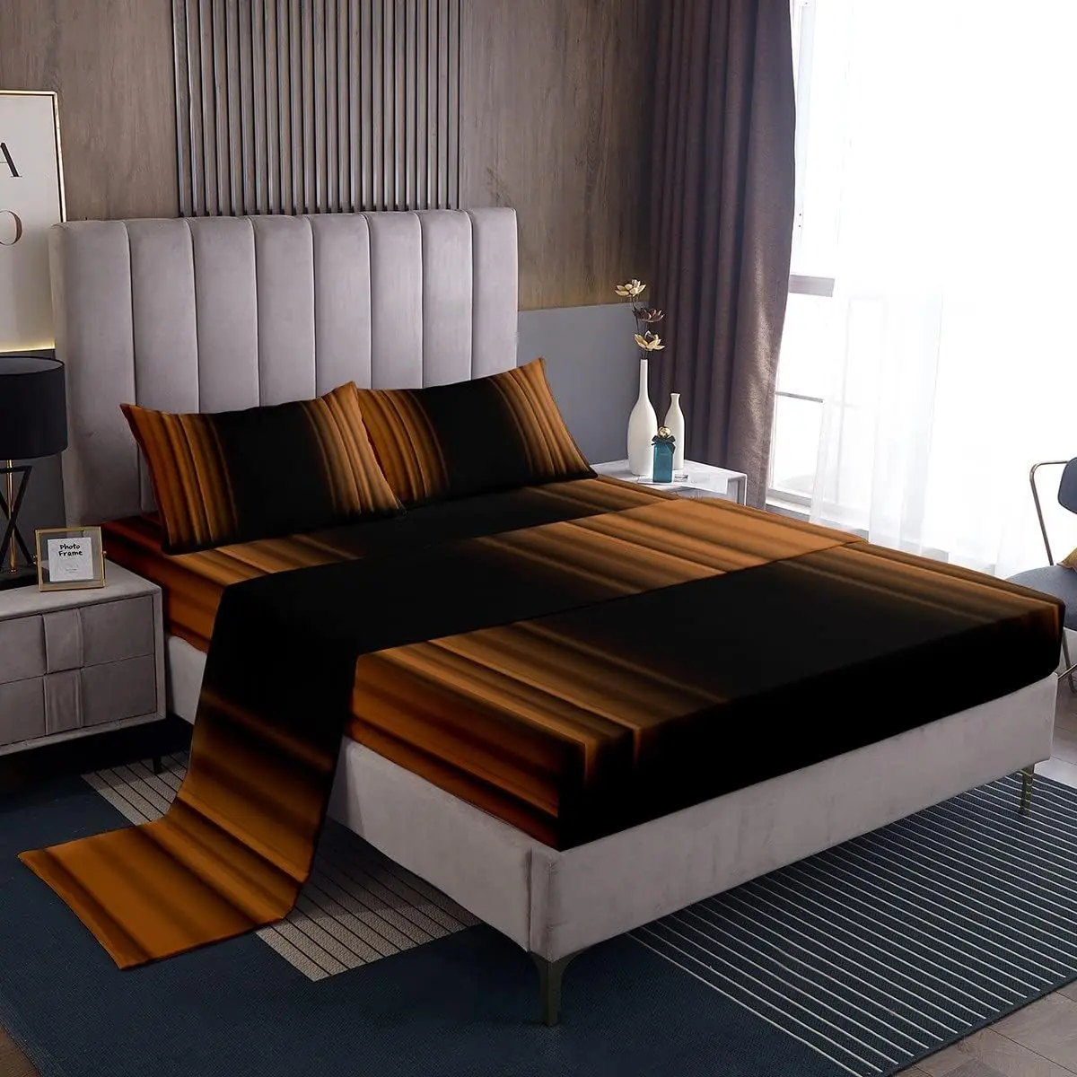 Feelyou Abstract Ombre Microfiber Bed Sheet Sets - Brown and Black Soft Breathable Sheets for Teens, Textiles & Soft Furnishings Bedding, Microfiber Bed Sheets, Soft Breathable Sheet