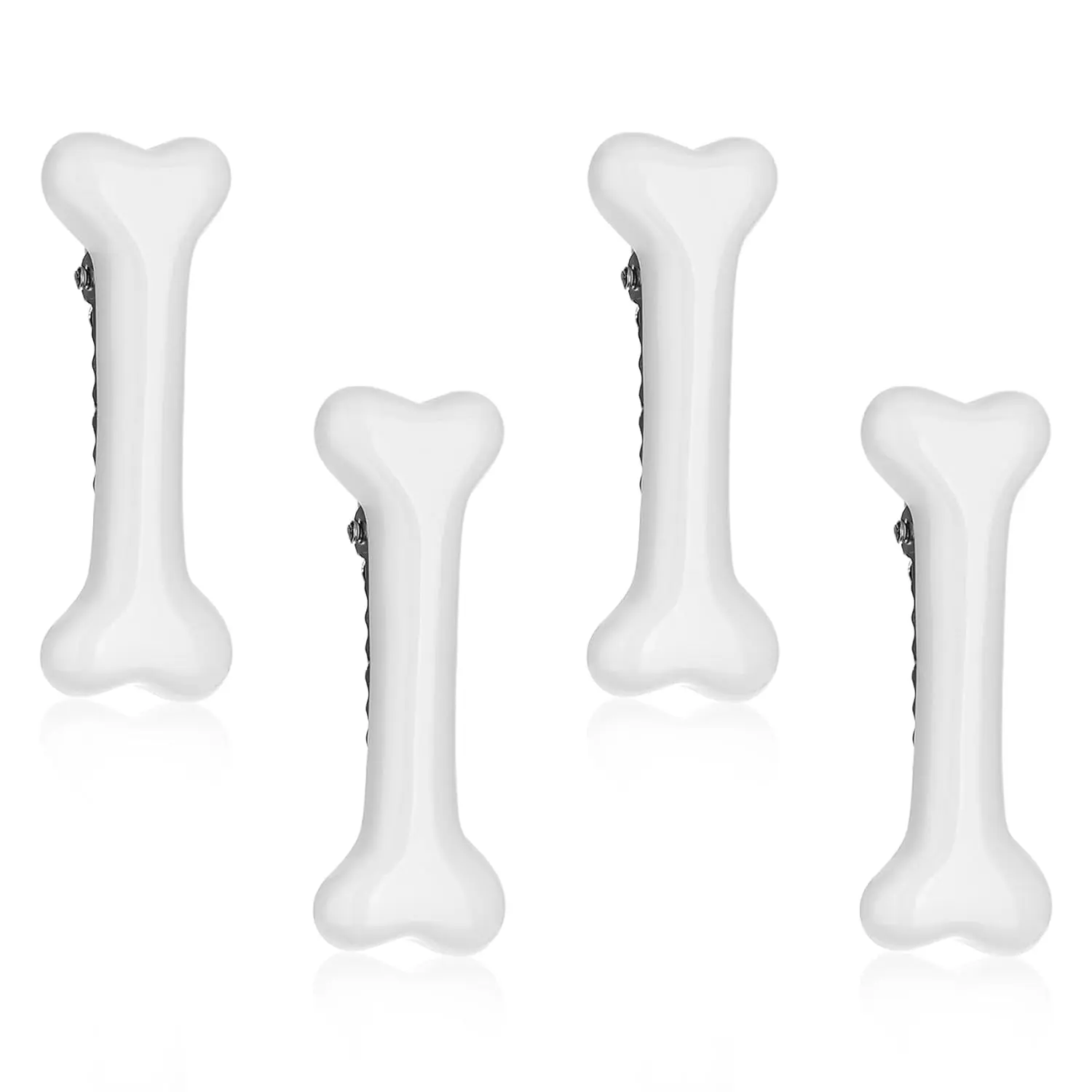 4Pcs Bone Hair Clip White Bones Hairpins for Women Girls Hair Accessories for Halloween Cosplay Costume Party Daily Wear Hair Pins for Kids White Dog Bone Alligator Clips