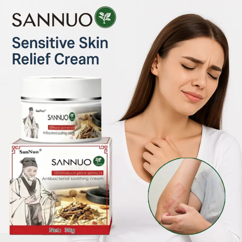 SanNuo All-Natural Plant-Based Relief Moisturizers - Gentle Skin Repair Solution, Psoriasis Treatment Cream for Eczema, Dry & Sensitive Skin | Ancient Botanical Daily Whole Family Formula, Body Care, Herbal