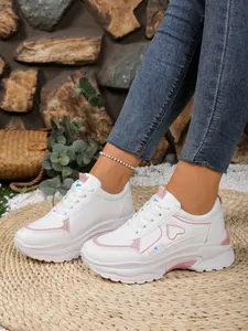 Women's new athleisure lace-up sneakers, Trainer, Sports Shoes with breathable upper and comfortable design, platform heightened, the best choice for jeans and skirts, casual shoes for daily casual and commuting wear, the best choice for gifting