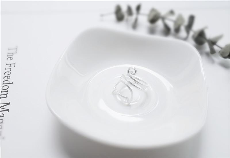 S925 Silver Personalized Winding Brushed Cute Cat Ring