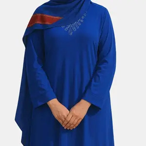 Diamond Tassel Blue Abaya