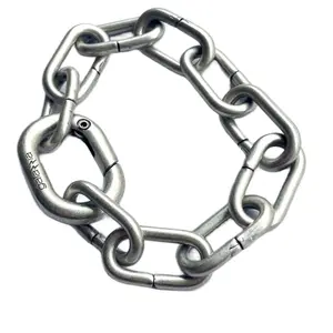 Leo Chain Bracelet - Metallic Design with Interlocking Links, 7” Full Length, Plated Brass, Logo Embossed Hardware Clasp