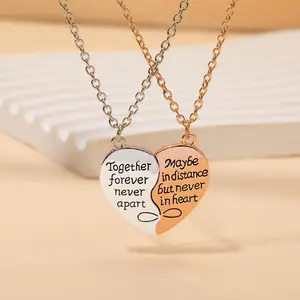 New Couple Heart Necklace Simple Fashion Letter Valentine's Day Gift Pendant
