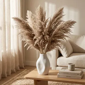 12 Pcs Large Dried Pampas Grass Decor Tall 35 inches, Boho Decor Pompas Floral for Arrangements Home Wedding Yard Party Photography, Fluffy