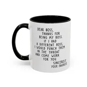Funny Letter Pattern Coffee Mug 1 Count DearBoss Thanks For Being My Boss Mug CreativeCeramic Gift Mugs Birthday Gifts Mug Tumbler Drinkware Gift For Boss